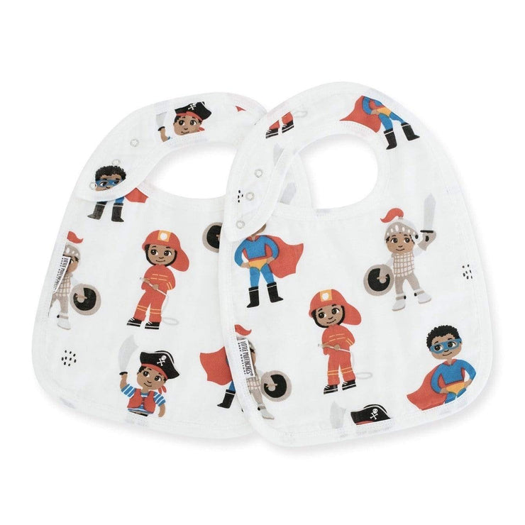 Bibs with Ashton (Little Muffincakes) as a firefighter, pirate, knight and superhero. 