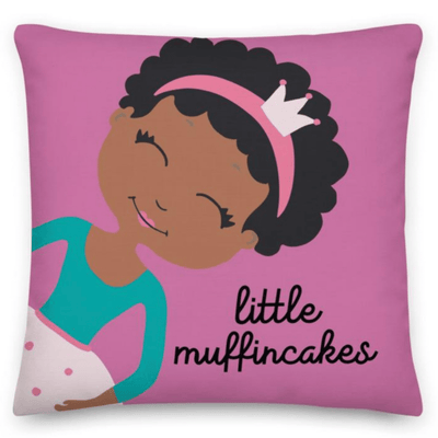 Zhara afro pillow in medium pink. Little Muffincakes