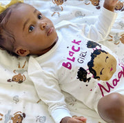 Afro puffs baby bodysuit